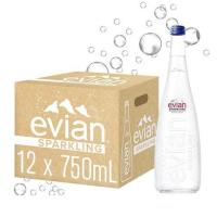 ราคา ส่งฟรี Evian Sparkling Carbonated Natural Mineral 750 ml 12 bottles น้ำแร่ Evian Sparkling ขนาด 750 ml ขวดแก้ว มี 12 ขวด (16422855499)