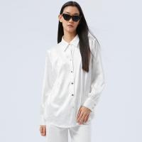ราคา f fashion เสื้อเชิ้ตลายกุหลาบผ้าซาติน ผู้หญิง สีขาว Rose Jacquard Satin Shirt 06254 (22007180469)