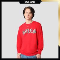ราคา DAVIE JONES เสื้อสเวตเตอร์ Logo Oversized Fit Sweater SW0056 สีแดง (21314782328)