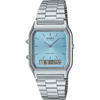 ราคา Casio สองระบบเข็มดิจิตอล นาฬิกาข้อมือผู้หญิง สายสแตนเลส รุ่น AQ 230A ของแท้ ประกัน CMG (23069550772)