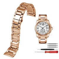 ราคา 23mm For Cartier Calibre Series Watch Strap High Quality Stainless Steel W7100041 W7100037 Metal Bracelet Men Women Watchband (22348441902)