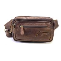 ราคา Chinatown Leather คาดเอวสะพายอกหนังวัวแท้ซิปคู่หน้าสีน้ำตาลแทนฟอกฝาดสวย สายคาดเอวเย็บติดหนังทั้งเส้น (3721356925)