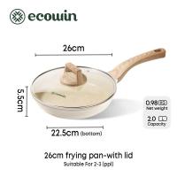 ราคา Ecowin กระทะเคลือบเซรามิคเคลือบ Non Stick กระทะเคลือบ Non Stick สำหรับเตาตั้งพื้นทุกประเภท กระทะเคลือบ Non Stick พร้อมฝาปิด 24 26 ซม (14954787492)