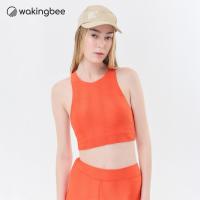 ราคา Wakingbee Ripple Crop Tomato บราว่ายน้ำทรงคร้อป พรางหุ่น เปิดหลังพร้อมสายไขว้ มีตะขอ ผ้ามีลายในตัว กันยูวี แห้งไว (22981015839)