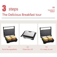 ราคา 850W 2200W Panini Press เครื่องทำแซนวิช 220V ความร้อนสองด้านทำความสะอาดง่ายเคลือบ Non Stick อเนกประสงค์สำหรับร้านอาหารบ้าน (23145345112)