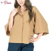 ราคา By Pena เสื้อเชิ๊ตแฟชั่น แขนทรงกิโมโน สีพื้น BPSL082301 (19913214894)