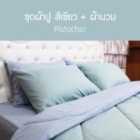 ราคา SANTA ชุด ผ้าปูที่นอน ผ้านวม ผ้าห่ม สีฟ้า สีเขียว 3 5 5 6 ฟุต (5598380765)