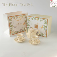 ราคา Violet Flamingo ชุดน้ำชา The Bloom Tea Set เซ็ตกาน้ำชาและแก้วพร้อมจานรอง 2 ชุด ลายดอกไม้และแมลงปอ (18790581067)