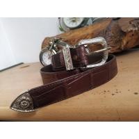 ราคา สีนำตาลเม็ดมะขาม เป็นแบบหัวชุด BELT AND BUCKLE เข็มขัดหนังจระเข้หนังเเท้เป็นส่วนท้องจระเข้ (17275163538)
