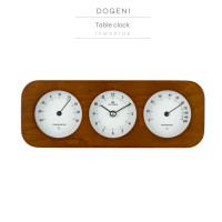 ราคา DOGENI นาฬิกาตั้งโต๊ะ TFW001DB นาฬิกาตั้งโต๊ะไม้ อุณหภูมิ และความชื้น เข็มเดินเรียบ (824896620)