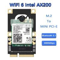ราคา Mini PCI E Wifi 6อะแดปเตอร์ Intel AX200 Wifi การ์ดเครือข่ายไร้สาย2400Mbps Bluetooth 5 0 AX200NGW 802 11ax ac 160Mhz 2 4G 5Ghz (19918272906)