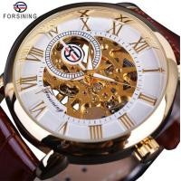 ราคา Forsining 3d Logo Design Hollow แกะสลัก Black Gold Case หนังโครงกระดูกจักรกลนาฬิกาผู้ชายแบรนด์หรู Heren Horloge ของขวัญผู้ชาย (7434132697)