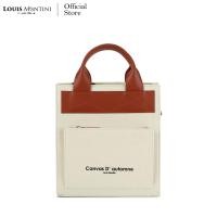 ราคา Louis Montini Canvas D automne กระเป๋าสะพายข้าง ผ้าแคนวาส ผสมหนังแท้ Canvas Shoulder Bag CVB04 (9604428540)