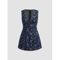 ราคา Cider Denim V neck Floral Mini Dress (23191271039)