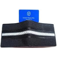 ราคา MCROC กระเป๋าสตางค์หนังปลากระเบนแท้ สีดำ (15884018993)
