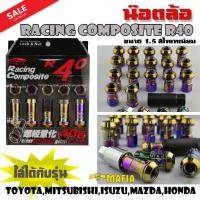 ราคา น๊อตล้อ น๊อตล้อเหล็ก น๊อตล้อเกลียว น๊อตล้อรถยนต์ RACING COMPOSITE R40 1 5 สีไทเทเนียม 20ตัว พร้อมบล็อคถอดน๊อตล้อเบอร์ 17 กันขโมยได้จริงๆ (19296493597)