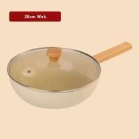 ราคา Deep Frying Pan 24cm 28cm Non Stick Frying Pan Induction Cookware Set Ceramic Non Stick Coating Frying Pan Milk Pot Saucepan 28cm Wok Induction Cooker Pan (17039782532)