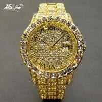 ราคา MISSFOX Hip Hop Men Watches Brand Luxury Roman Ice Out Automatic Date Male Wristwatch Full Diamond Waterproof Luminous Watch New (22539750510)