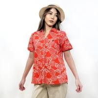 ราคา Best Price PORTLAND เสื้อเชิ้ตพิมพ์ลายคอปก สีส้ม Short Sleeves Y Neck Graphic Printed Shirt Orange (22485263458)