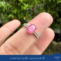 ราคา 3AC 68 CZ2 แหวนทับทิมแท้ แหวนเงินแท้925 พลอยแดงชมพู ทับทิมปุยสตาร์ ชุบเคลือบWhite Gold แหวนผู้หญิง แหวนพลอยแท้ (22695832028)