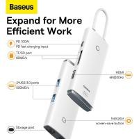 ราคา Baseus อะแดปเตอร์ฮับ รุ่น Lite Series อุปกรณ์เชื่อมต่อ ตัวขยายพอร์ต USB3 0 Type C HDMI PD SD TF (13378917758)