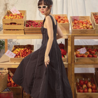 ราคา S จัดส่ง 19 DEC XSL จัดส่ง 3 JAN lookbooklookbook basil dress black ชุดเดรส แขนกุด สีดำ (23361268428)