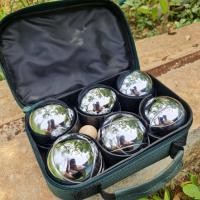 ราคา ลูกเปตอง 6 ลูก ลูกเปตองเหล็ก เปตอง ชุปโครเมี่ยม เปตองลายเกลี้ยง 1 2 3 เลือกลายได้ พร้อมกระเป๋า ลูกแก่น และเชือกวัดระยะ Petanque ball (1088160272)