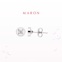 ราคา MARON Sparkling Lucky Stars Round Stud Earring with White Zircon ชุบ White Gold (21764926211)