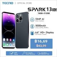 ราคา โปรโมชั่นใหม่ Tecno Spark 13 Pro สมาร์ทโฟน 4G 5G 6 7 นิ้ว 8GB 256GB 48MP 5000mAh แบตเตอรี่ เก็บเงินปลายทาง (21491438816)