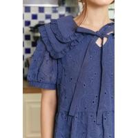 ราคา Puffypleats เดรสสั้นคอปก ทรงปล่อย ระบายสองชั้น ผ้าชีฟองลูกไม้ทั้งตัว รุ่น AVA DRESS (21376275286)