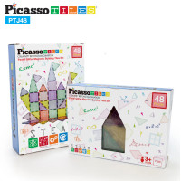 ราคา PicassoTiles 48 Pc Magnetic Tiles Building Set with Glitter Tiles (22884798456)