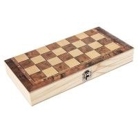 ราคา yunhaoSK Wooden Foldable 3 in 1 Chess Backgammon Wooden Board Folding Board Game (22940995248)