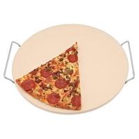 ราคา AGUQ 13 Inch Pizza Stone for Baking Pizza Tools Oven BBQ Grill Baking Slab Kitchen Bread Tray with Support Frame (22549206729)