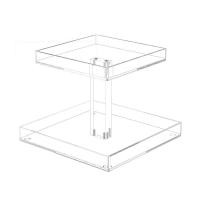 ราคา 2 Tier Perfume Organizer for Dresser and Countertop Sturdy Acrylic Bathroom Organizer Countertop Cosmetic Storage 2 Tier Perfume Tray Storage Rack (21356588941)