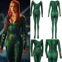 ราคา Premium Quality New Women Movie Aquaman Mera Queen Cosplay Costume Zentai Bodysuit Suit Jumpsuits (21411627601)