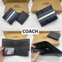 ราคา Coâćh ของแท้ 100 กระเป๋าสตางค์ใบสั้นผู้ชาย ผู้ถือบัตร กระเป๋าใส่เหรียญ กระเป๋าสตางค์หนัง (22302716882)