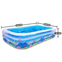 ราคา พร้อมส่ง สระน้ำเป่าลม สระน้ำเด็ก 3ชั้น 1เมตร2 2เมตร1 3เมตร5 สีใส พื้นเป่าลมกันกระแทก (21441117317)