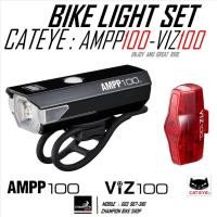 ราคา ชุดไฟหน้า ไฟท้ายจักรยาน ชาร์ทUSB CATEYE AMPP 100 VIZ 100 BIKE LIGHT SET USB CHARGE (16921447157)
