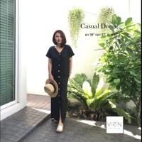ราคา VIRIN clothing เสื้อผ้าแฟชั่น เดรสลินิน รุ่น Casual Dress Linen ไซส์ S 39 M 41 L 43 คอวี แขนสั้น ผ่าหน้า กระดุม สีพื้น ผ้าลาย ผ้าลินิน แท้ 100 งานไทย (10627600350)