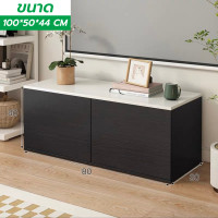 ราคา ชั้นวางทีวี ชั้นเก็บของ ตู้ทีวี ตู้เก็บของ ตู้วางทีวี โต๊ะวางทีวี ได้ถึง 85 นิ้ว ยาว 240CM มีสองสีให้เลือก โมเดิร์น tv cabinet สีขาว สีดำ IKEA ตู้เก็บของ บานเปิด อเนกประสงค์ (19319423959)