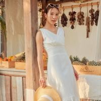 ราคา lookbooklookbook moon dress white lace ชุดเดรสยาว คอวี สีขาว (18725832445)