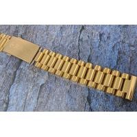 ราคา สายนาฬิกา สาย Rado diastar 18mm รุ่นใหม่ สีทอง ข้อหนาตัน 18mm เทียบ บานพับยืดได้ (16249520481)