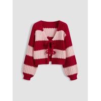 ราคา Cider Knit V neck Striped Tie Front Cardigan (23031176999)
