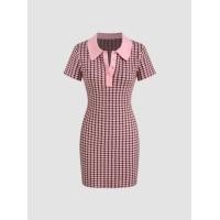 ราคา Cider Knit Polo Houndstooth Mini Dress (22961859029)