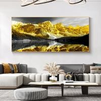 ราคา วิวศิลปะภูเขาสีทองผ้าใบวาดภาพโปสเตอร์สีดำสีขาวภาพพิมพ์ศิลปะสำหรับตกแต่งห้องนั่งเล่นสมัยใหม่รูปภาพ1ชิ้นกรอบไม้ด้านในหรือไร้กรอบ หรือกรอบอะลูมินัมอัลลอยสีดำ (22652313742)