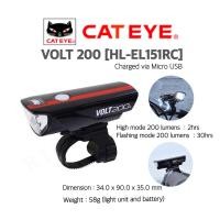 ราคา ไฟหน้าจักรยาน CATEYE รุ่น VOLT200 ความสว่าง 200ลูเมน สีดำแดง สินค้าบริษัท (21631230020)