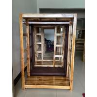 ราคา ตู้ผ้าโครงไม้สัก สำหรับแขวนเสื้อผ้า ไม้มีชั้นด้านข้าง ขนาดใหญ่ ตู้แขวนผ้า สไตล์มินิมอล ทำจากไม้สัก (23305238897)