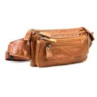 ราคา Chinatown Leather กระเป๋า ผู้ชาย หนังวัวแท้ คาดเอว สะพายหน้าอก ซิปหน้าสีน้ำตาล แทน ดำ (519194395)