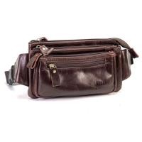 ราคา Chinatown Leather กระเป๋า ผู้ชาย หนังวัวแท้ คาดเอว สะพายหน้าอก ซิปยื่นหน้าสีน้ำตาลแทน สีดำ (13513742493)