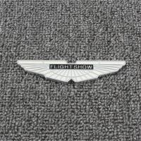 ราคา Big Sale 3DโลหะFlightแสดงWingสติกเกอร์สัญลักษณ์ติดรถยนต์สำหรับAston Martinรถด้านหน้าป้ายโลโก้ด้านหลังSILVER (11919421090)
